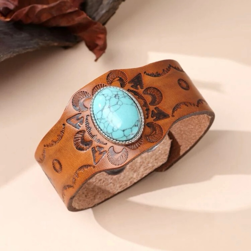 Oval Turquoise Stone Bracelet